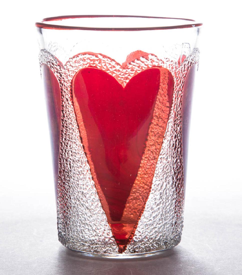 NEW MARTINSVILLE NO. 724 / HEART IN SAND - RUBY-STAINED (1 of 1)