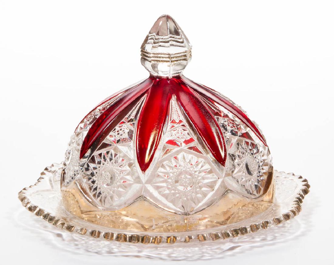 NOGI (OMN) - RUBY-STAINED BUTTER DISH (1 of 1)