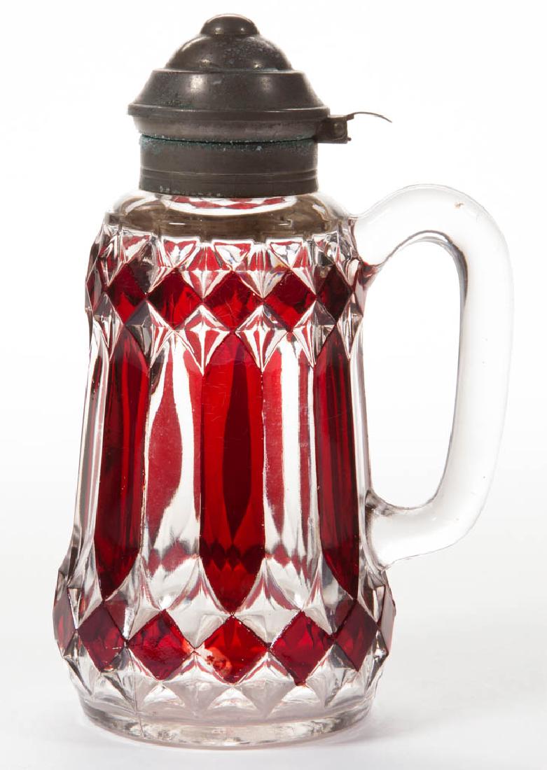 PIONEER'S BEAUTY - RUBY-STAINED SYRUP PITCHER (1 of 1)