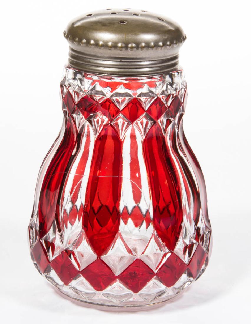 PIONEER'S BEAUTY - RUBY-STAINED SUGAR SHAKER (1 of 1)