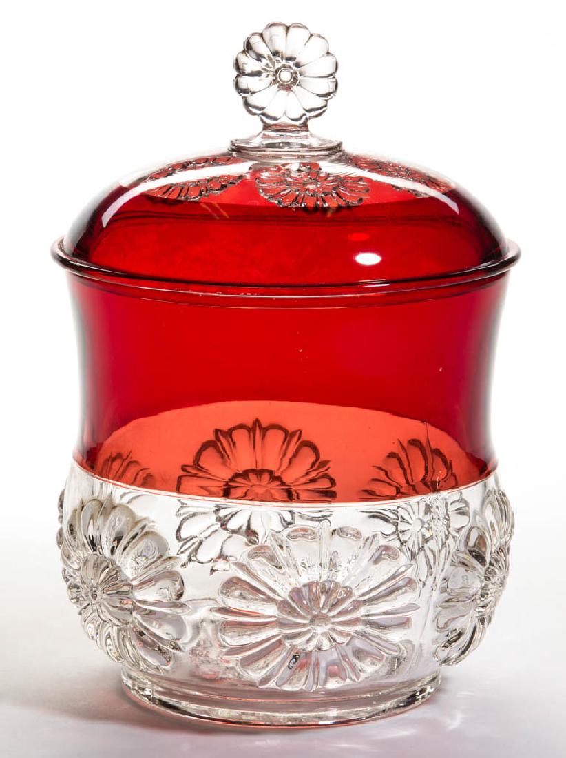 RIVERSIDE NO. 408 / DOUBLE DAISY - RUBY-STAINED CRACKER (1 of 1)