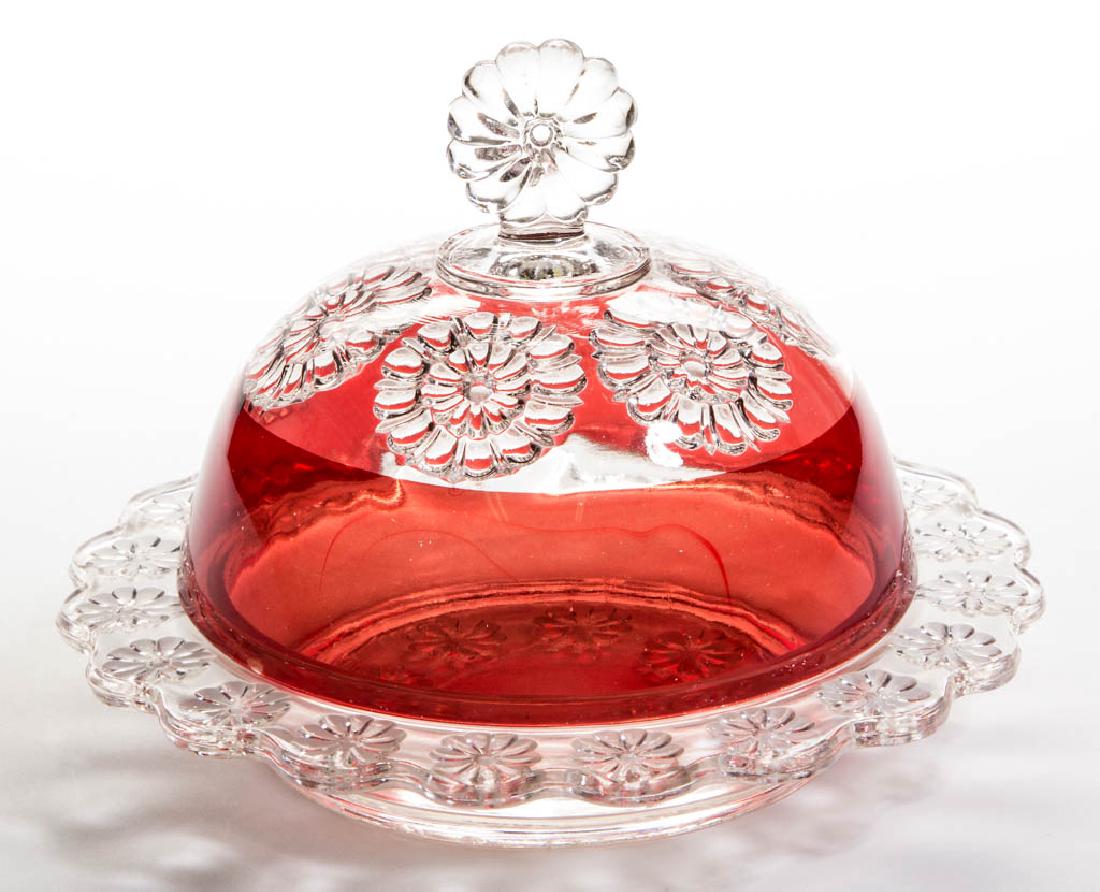 RIVERSIDE NO. 408 / DOUBLE DAISY - RUBY-STAINED COVERED (1 of 1)