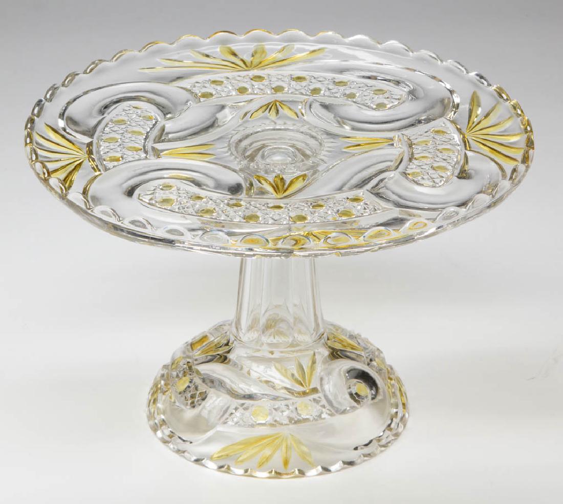 SCROLL WITH CANE BAND - AMBER-STAINED SALVER / CAKE (1 of 1)