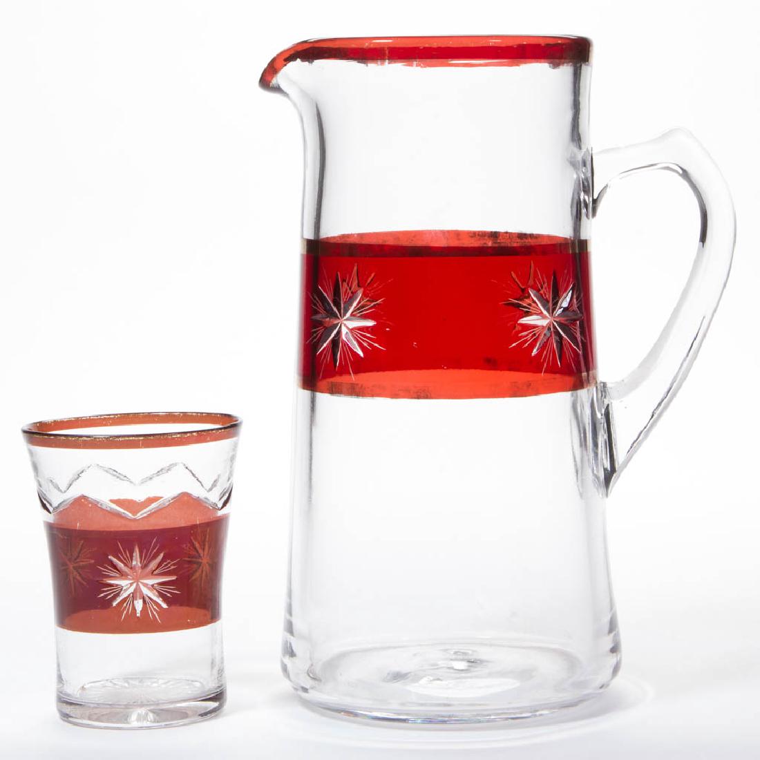 STAR OF THE NORTH - RUBY-STAINED WATER PITCHER AND (1 of 1)