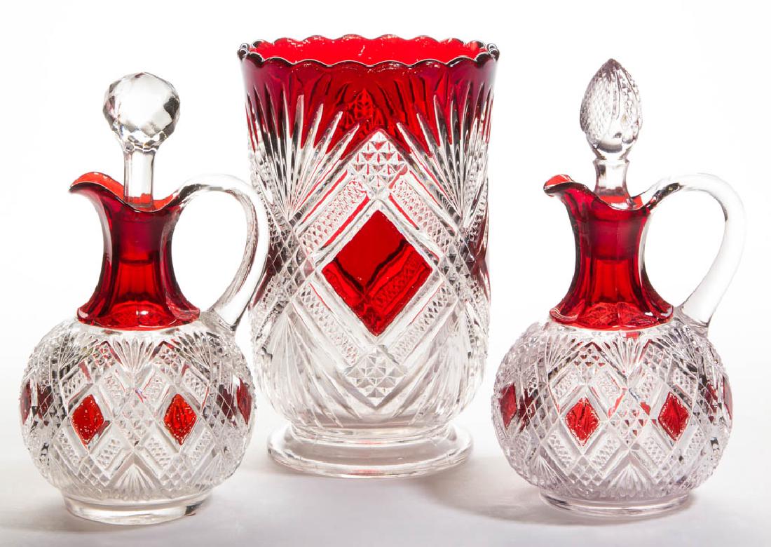 TACOMA (OMN) - RUBY-STAINED ARTICLES, LOT OF THREE (1 of 1)