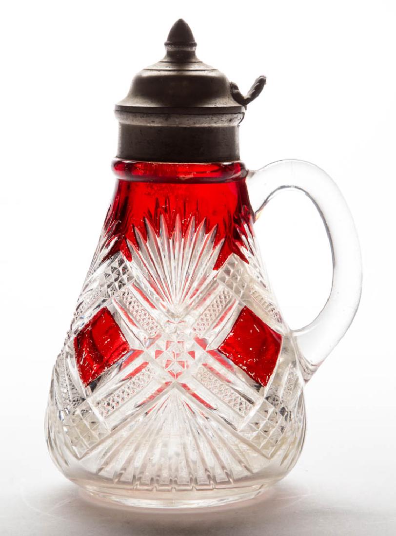 TACOMA (OMN) - RUBY-STAINED SYRUP PITCHER (1 of 1)