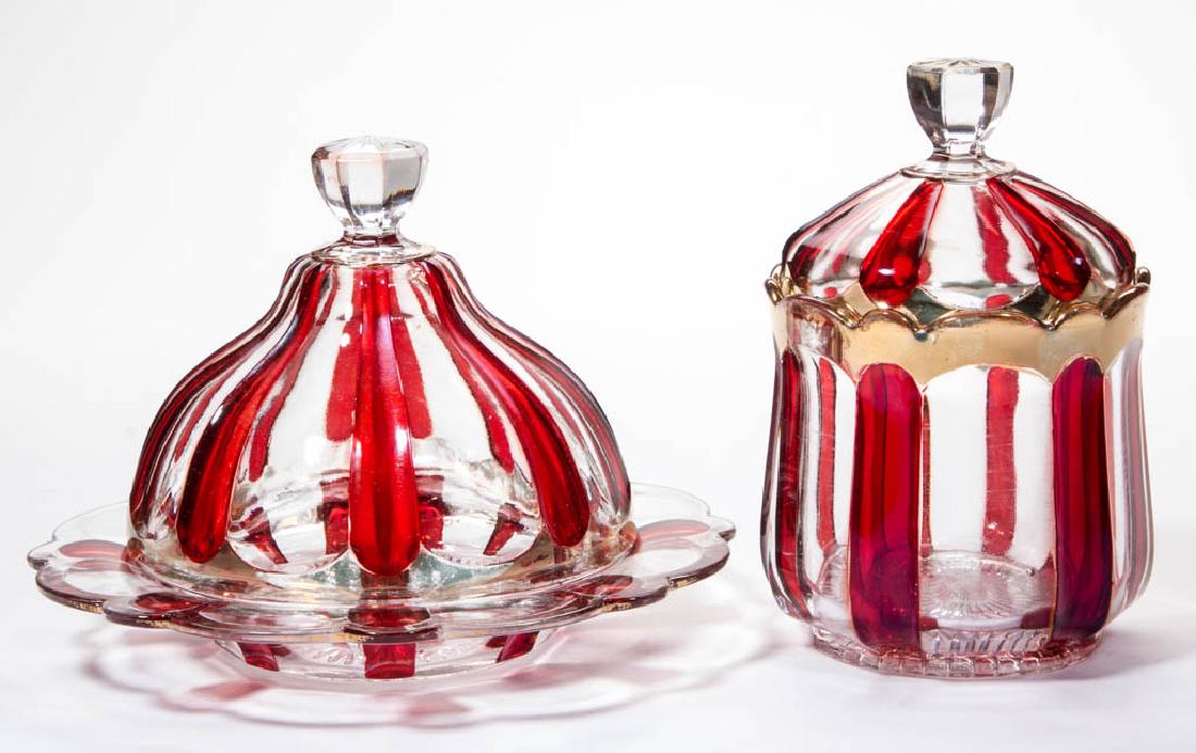 TARENTUM NO. 240 / SPATULA - RUBY-STAINED BUTTER DISH (1 of 1)