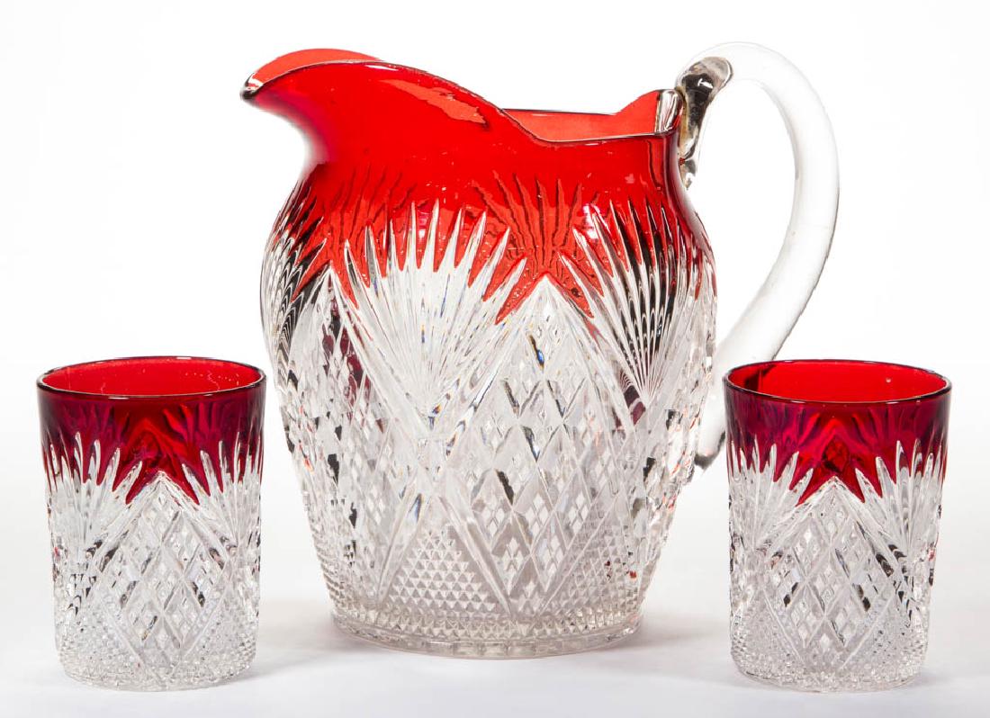 TARENTUM'S VIRGINIA - RUBY-STAINED THREE-PIECE WATER (1 of 1)