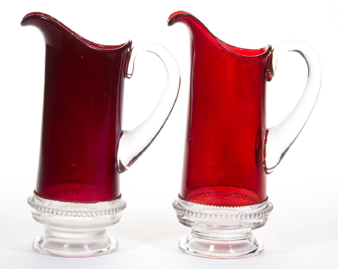 WASHINGTON - RUBY-STAINED MILK PITCHERS, LOT OF TWO (1 of 1)