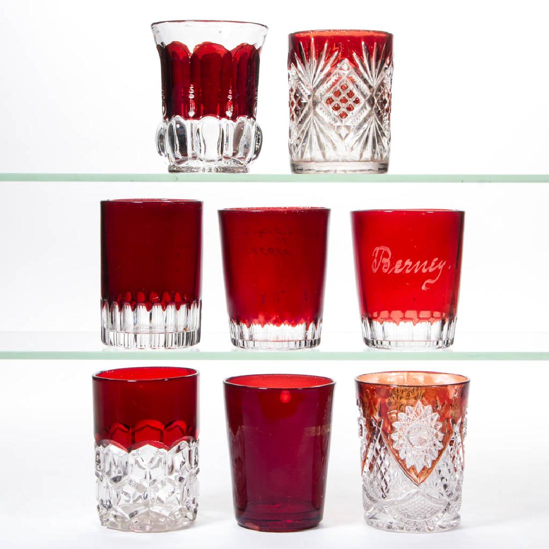 ASSORTED EAPG - RUBY-STAINED TUMBLERS, LOT OF EIGHT (1 of 1)