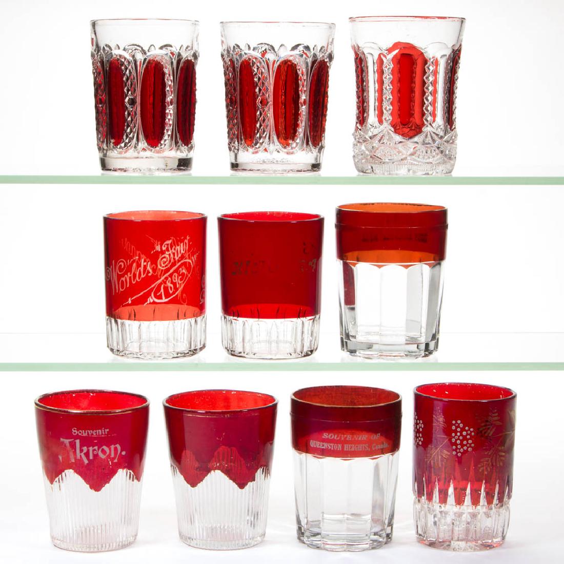 ASSORTED EAPG - RUBY-STAINED TUMBLERS, LOT OF TEN (1 of 1)