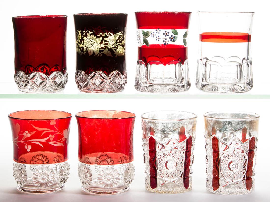 ASSORTED EAPG - RUBY-STAINED TUMBLERS, LOT OF EIGHT (1 of 1)