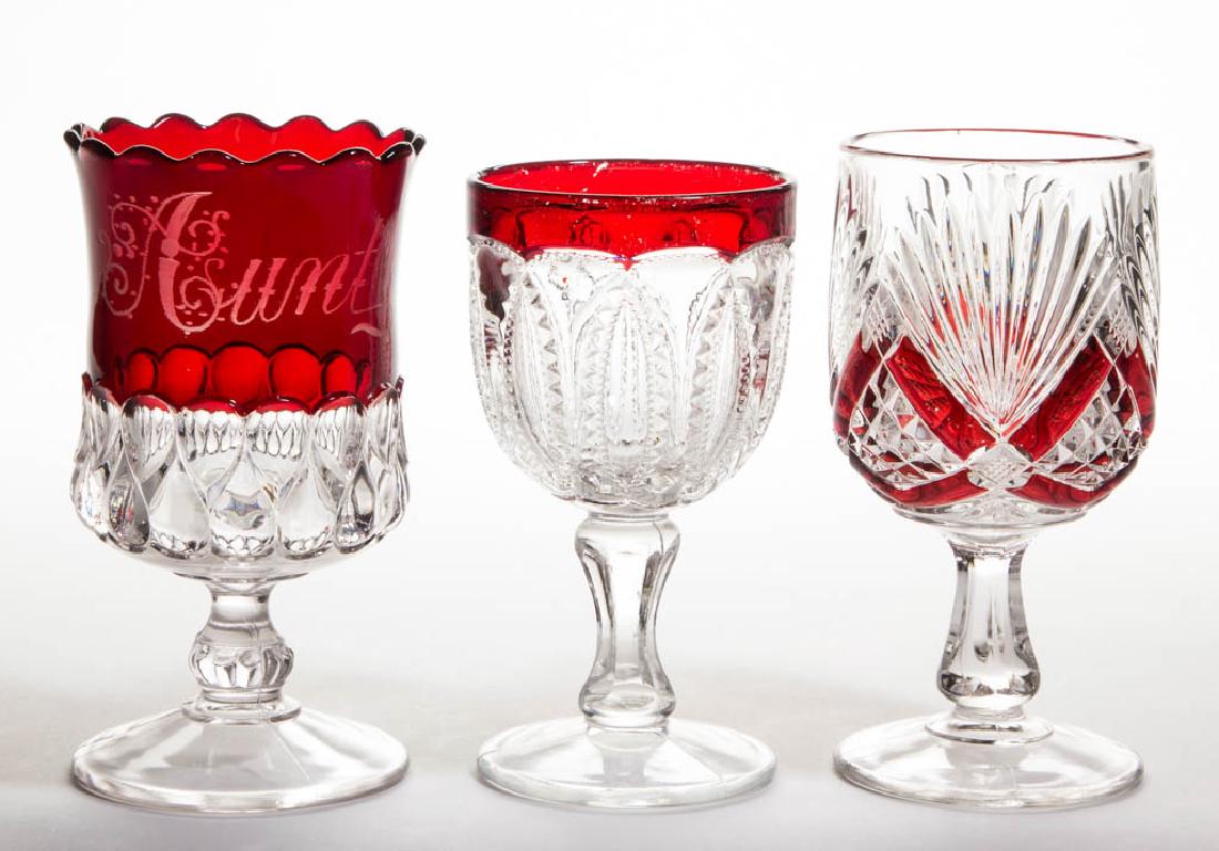 ASSORTED EAPG - RUBY-STAINED GOBLETS, LOT OF TWO (1 of 1)