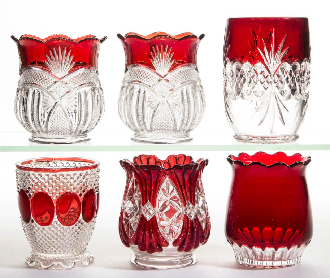 ASSORTED EAPG - RUBY-STAINED SPOONERS, LOT OF SIX (1 of 1)