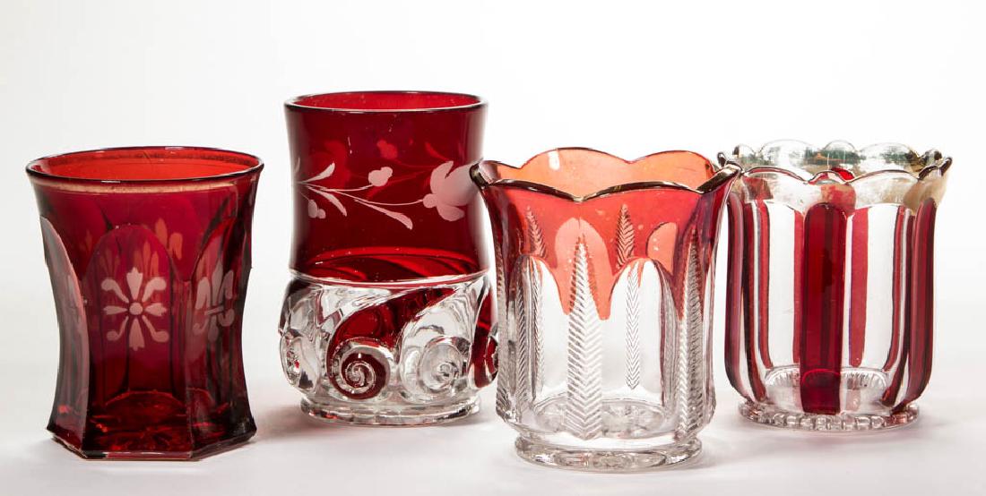 ASSORTED EAPG - RUBY-STAINED SPOONERS, LOT OF FOUR (1 of 1)