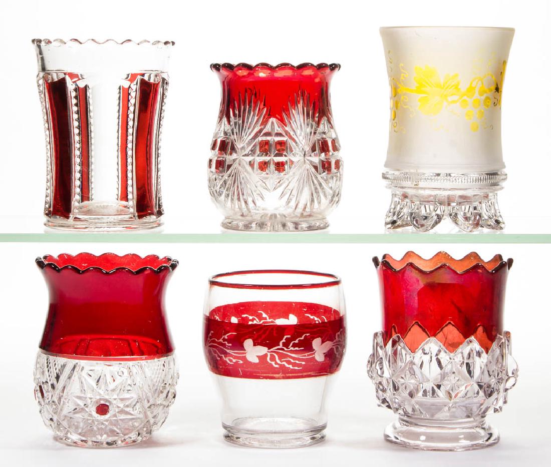 ASSORTED EAPG - RUBY-STAINED SPOONERS, LOT OF FIVE (1 of 1)