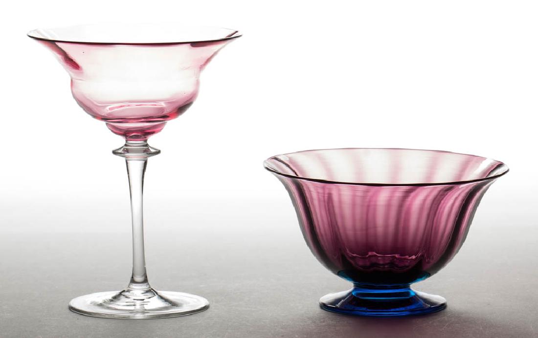 STEUBEN PANEL-OPTIC ART GLASS ARTICLES, LOT OF TWO (1 of 1)