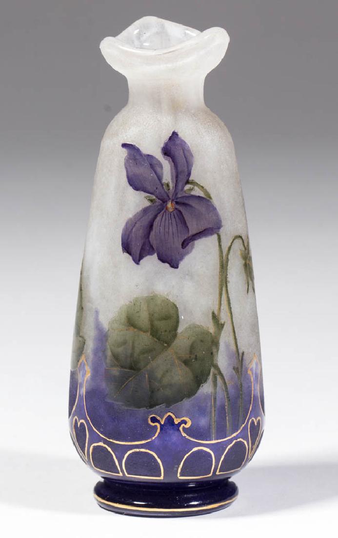 DAUM NANCY CAMEO ART GLASS CABINET VASE (1 of 5)