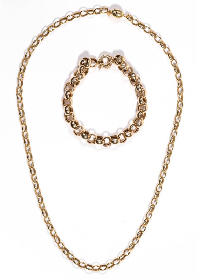 VINTAGE LADY'S 14K GOLD BRACELET AND CHAIN (1 of 1)