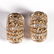 VINTAGE 14K GOLD AND DIAMOND PIERCED EARRINGS, PAIR