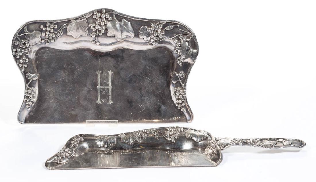 JAPANESE KONOIKE STERLING SILVER CRUMB TRAY SERVICE, (1 of 3)