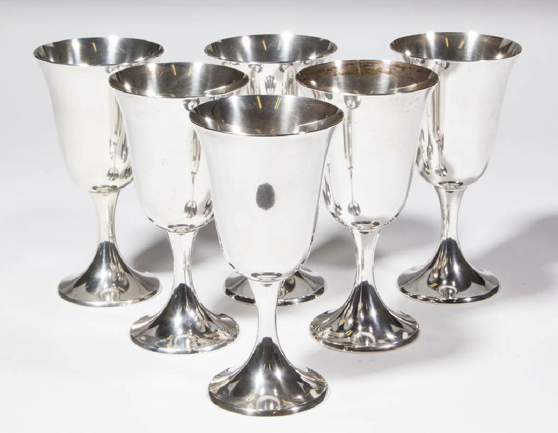 GORHAM "PURITAN" STERLING SILVER GOBLETS, SET OF SIX (1 of 1)