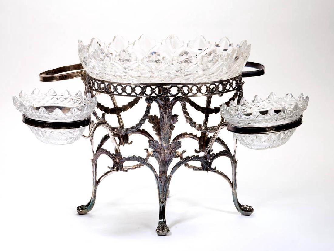 ENGLISH STERLING SILVER AND CUT GLASS EPERGNE (1 of 2)