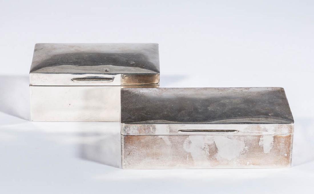 ENGLISH STERLING SILVER CIGARETTE BOXES, LOT OF TWO (1 of 2)