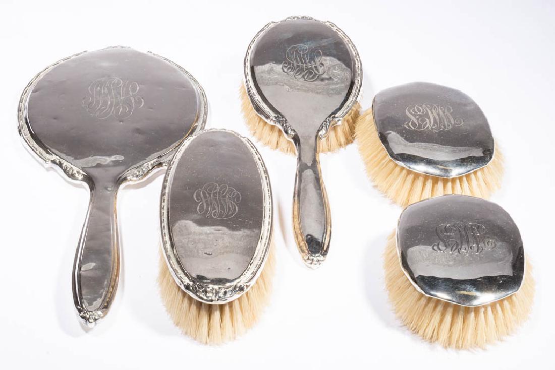 STERLING SILVER THREE-PIECE DRESSER SET (1 of 1)