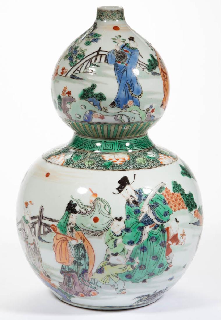 CHINESE EXPORT FAMILLE VERT PORCELAIN VASE (1 of 6)