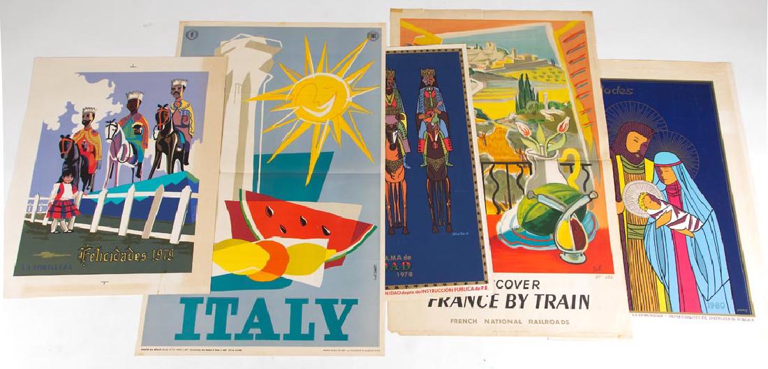 ASSORTED VINTAGE TRAVEL POSTERS, LOT OF FIVE (1 of 3)