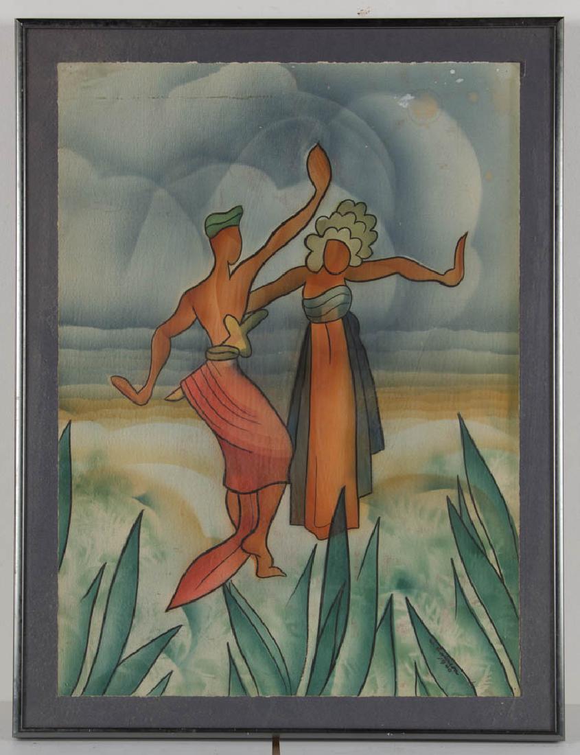 WINSLOW ANDERSON (AMERICAN, 1917-2007) CARIBBEAN SCENE (1 of 2)