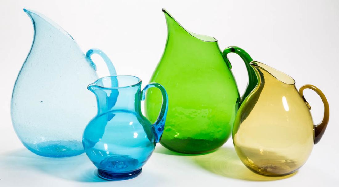 BLENKO GLASS - WINSLOW ANDERSON PITCHERS, LOT OF FOUR (1 of 1)