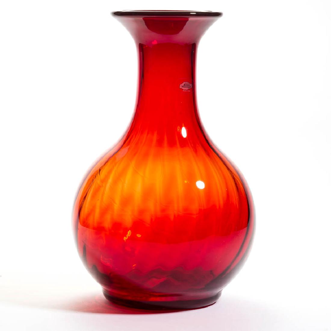 BLENKO PANEL-OPTIC GLASS LARGE VASE (1 of 1)