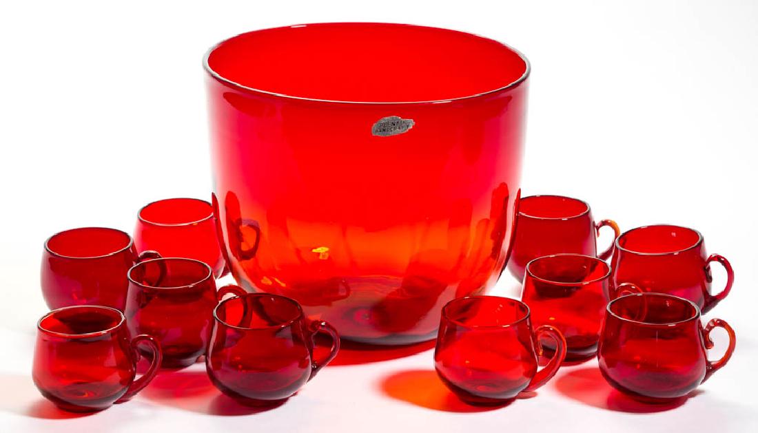 BLENKO GLASS - WINSLOW ANDERSON 11-PIECE PUNCH SET (1 of 1)