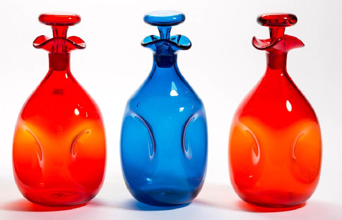 BLENKO INDENTED GLASS - WINSLOW ANDERSON DECANTERS, LOT (1 of 1)