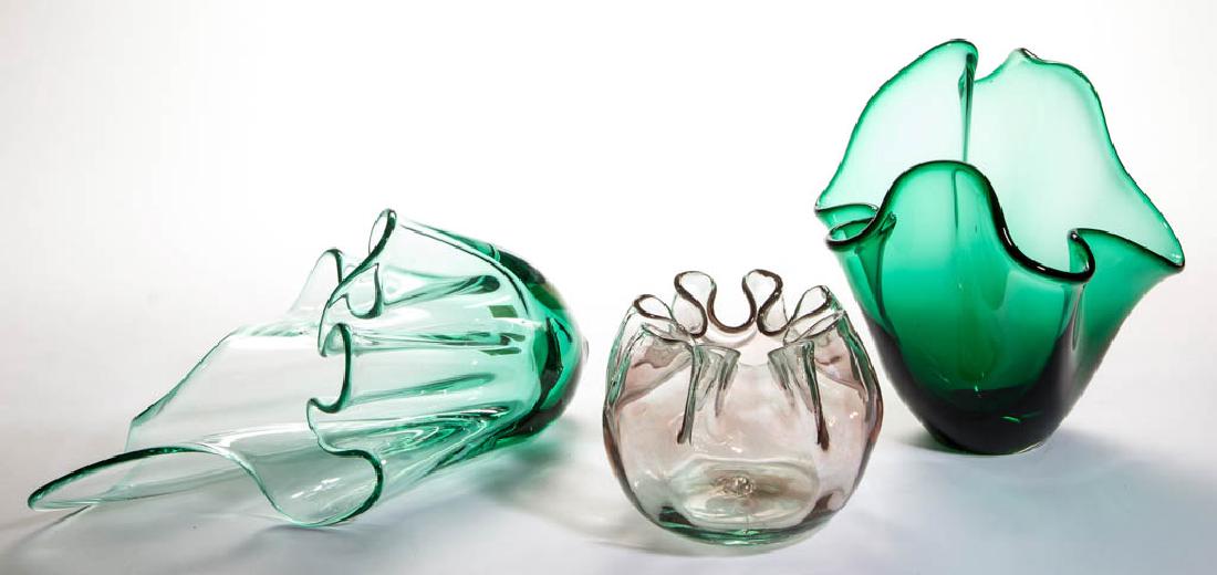 BLENKO GLASS - WINSLOW ANDERSON VASES, LOT OF THREE (1 of 2)