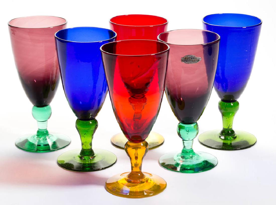 BLENKO GLASS - WINSLOW ANDERSON GOBLETS, LOT OF SIX (1 of 1)