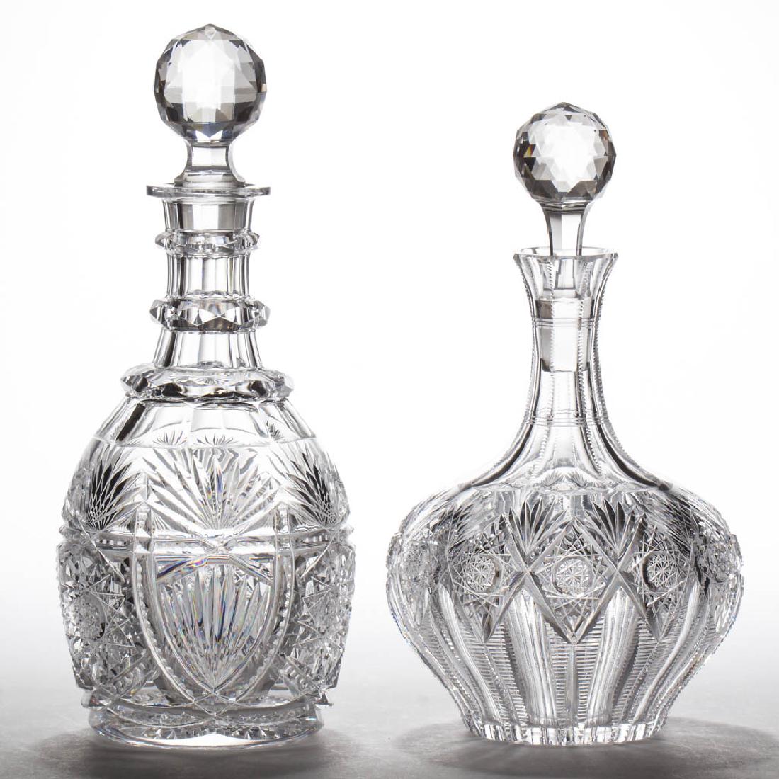 ASSORTED AMERICAN HAWKES BRILLIANT CUT GLASS DECANTERS, (1 of 1)