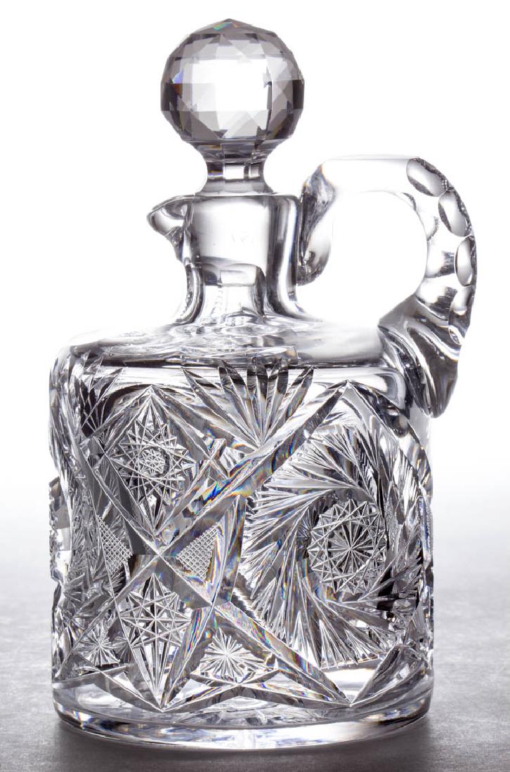 QUAKER CITY "WHIRLWIND" BRILLIANT CUT GLASS WHISKEY JUG (1 of 1)