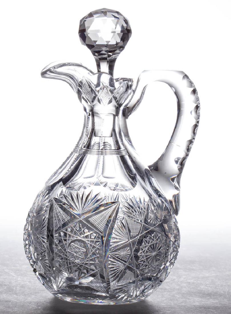 AMERICAN BRILLIANT CUT GLASS WHISKEY JUG / DECANTER (1 of 1)