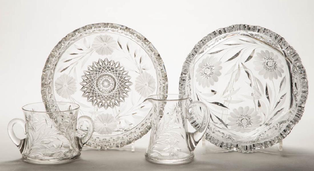 ASSORTED CUT AND ENGRAVED GLASS TABLE ARTICLES, LOT OF (1 of 1)