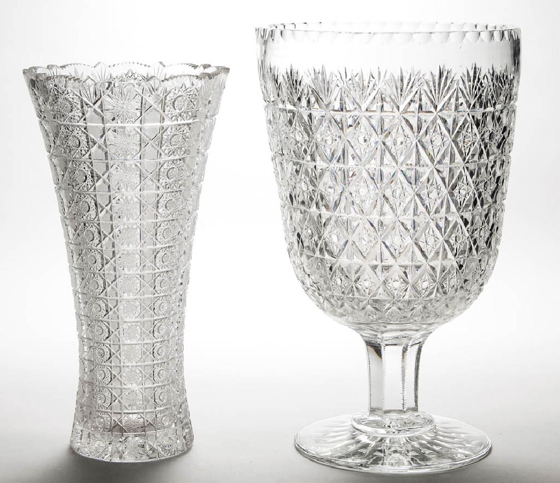 ASSORTED PATTERN CUT GLASS TABLE ARTICLES, LOT OF TWO (1 of 1)