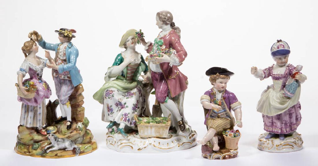 MEISSEN PORCELAIN FIGURES, LOT OF FOUR (1 of 10)