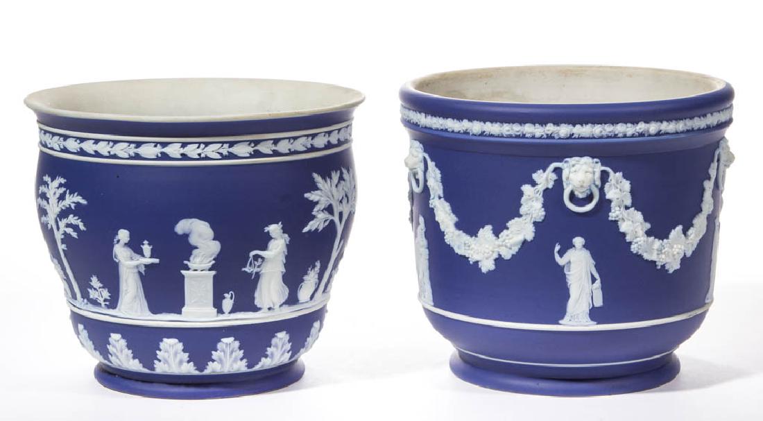 WEDGWOOD JASPERWARE CERAMIC JARDINIERES, LOT OF TWO (1 of 1)