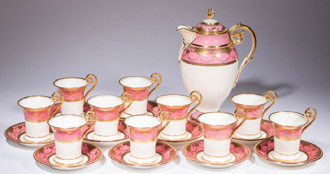 ENGLISH MINTONS PORCELAIN CHOCOLATE SET, LOT OF 21 (1 of 2)