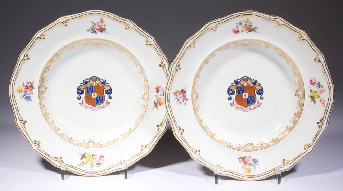 ENGLISH DAVENPORT PORCELAIN PAIR OF ARMORIAL SOUP (1 of 3)