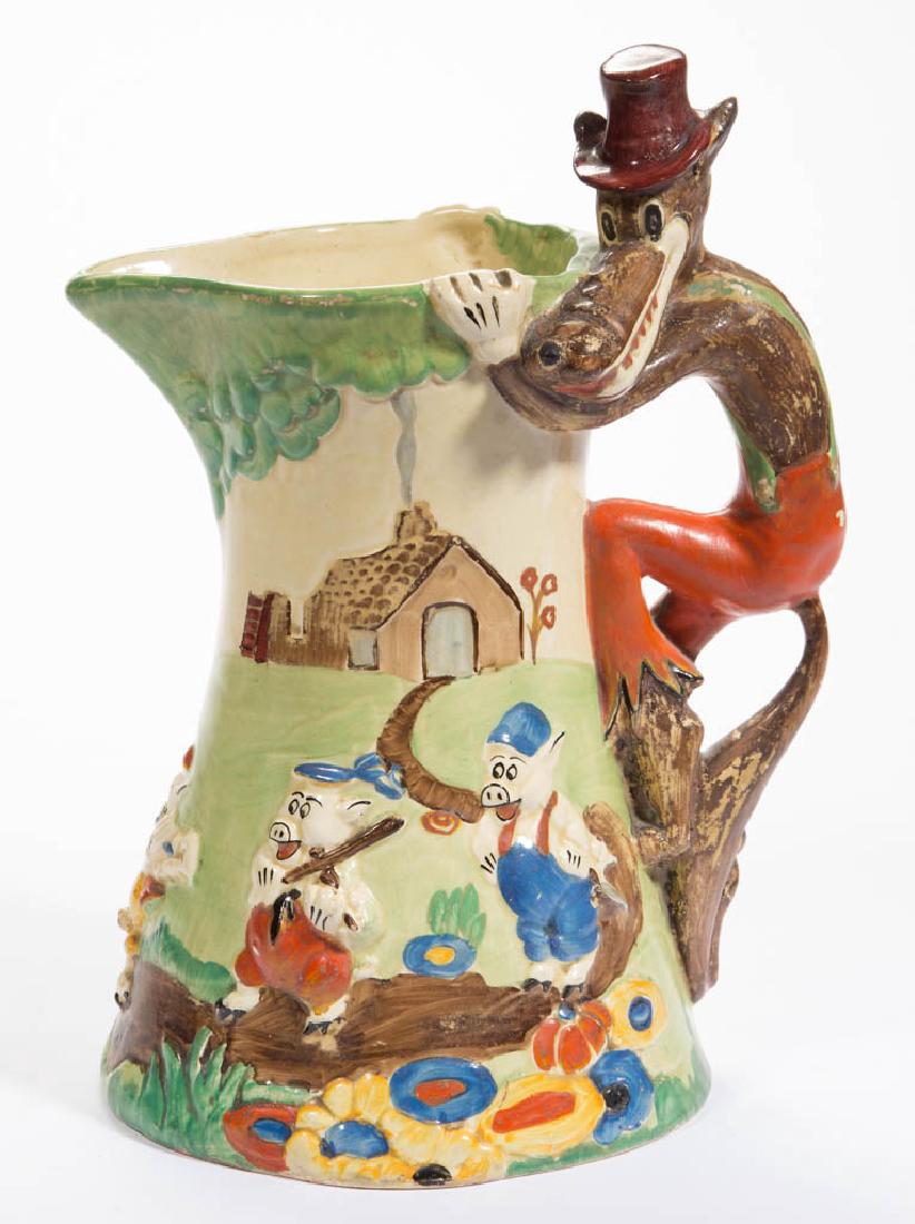 ENGLISH DISNEY BIG BAD WOLF CERAMIC PITCHER (1 of 5)