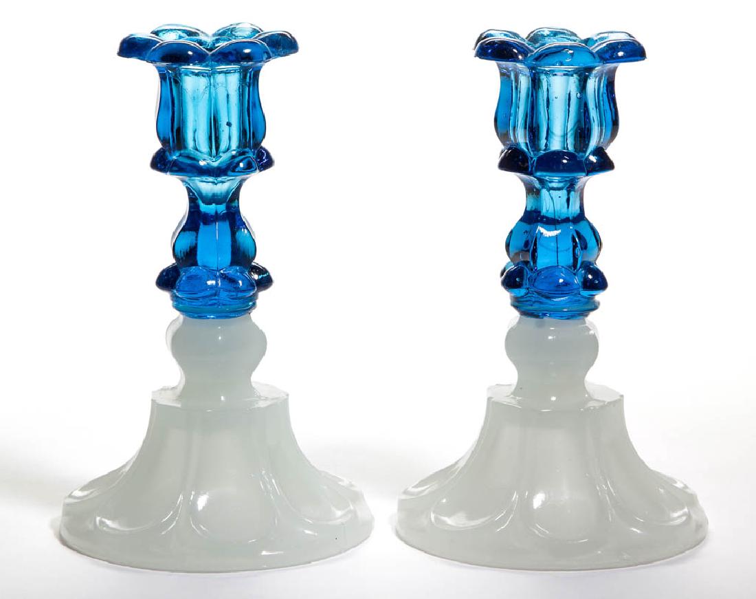 PRESSED PETAL AND LOOP PAIR OF CANDLESTICKS (1 of 1)