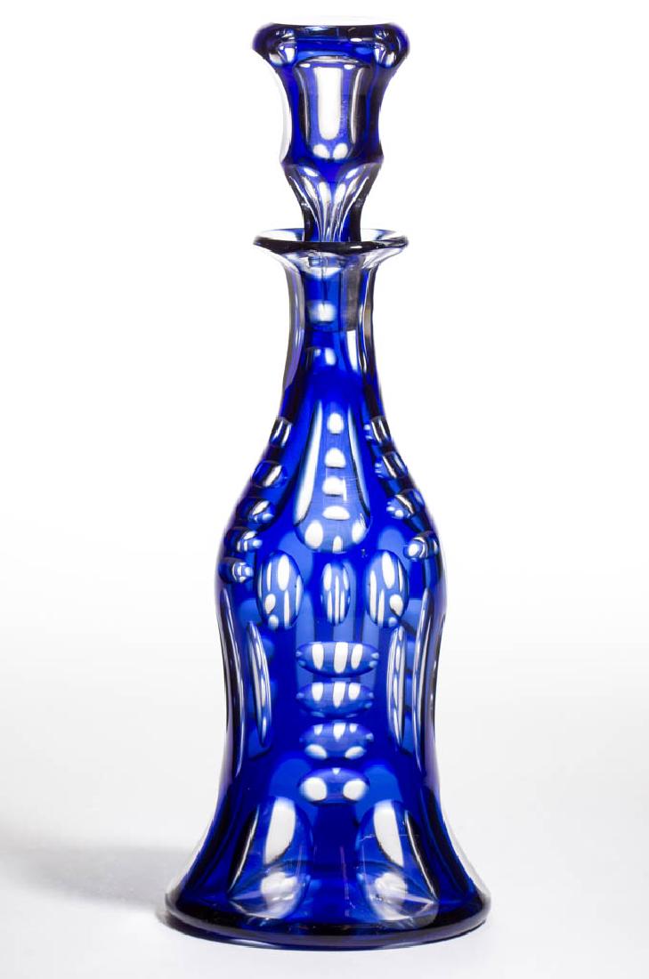 CUT OVERLAY OVAL AND GROOVE COLOGNE BOTTLE (1 of 1)